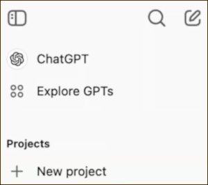 Création de projets dans l'interface ChatGPT