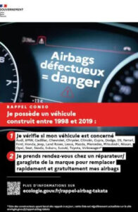 QR code officiel pour vérifier si votre véhicule est concerné par le rappel des airbags Takata