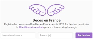 Site deces-en-france.fr : registre des décès en France depuis 1970