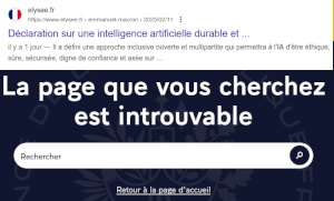 Suppression du discours d’Emmanuel Macron sur l’IA en moins de 24 heures